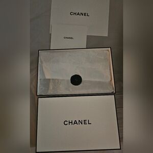 CHANEL White Gift Box Storage Set with Black Accents, NEW Authentic
